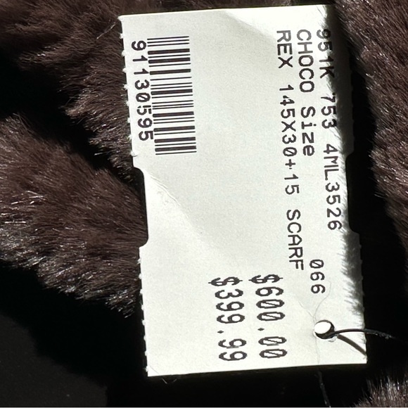 NWT Woven Rabbit Fur Scarf with 2 sets of hooks, 45 x 15" - Picture 2 of 6